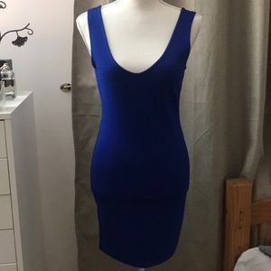 Royal blue sleeveless mini dress
